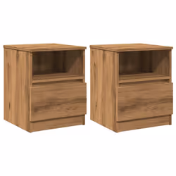 vidaXL Bed Cabinet Nightstand Side Table Storage Bed Table Engineered Wood - artisan oak, 2 pcs
