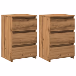 vidaXL Bed Cabinet Nightstand Side Table Storage Bed Table Engineered Wood - artisan oak, 2 pcs