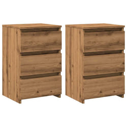 vidaXL Bed Cabinet Nightstand Side Table Storage Bed Table Engineered Wood - artisan oak, 2 pcs