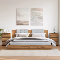 vidaXL Bed Cabinet Nightstand Side Table Storage Bed Table Engineered Wood - artisan oak, 2 pcs