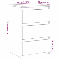 vidaXL Bed Cabinet Nightstand Side Table Storage Bed Table Engineered Wood - artisan oak, 2 pcs