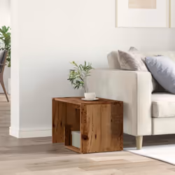 vidaXL Side Table Engineered Wood Magazine Rack Couch Table Multi Colours - old wood
