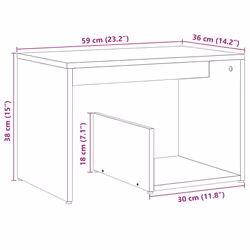 vidaXL Side Table Engineered Wood Magazine Rack Couch Table Multi Colours - old wood