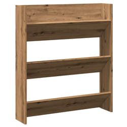 vidaXL Wall Shoe Cabinet Shoe Rack Hall Shoe Storage Cupboard Engineered Wood - artisan oak