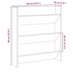 vidaXL Wall Shoe Cabinet Shoe Rack Hall Shoe Storage Cupboard Engineered Wood - artisan oak