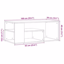 vidaXL Coffee Table Engineered Wood Couch End Center Sofa Table Multi Colours - artisan oak - Additional view 8