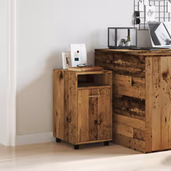vidaXL Side Cabinet with Wheels Chipboard Home Rolling Cabinet Multi Colours - old wood - Additional view 2