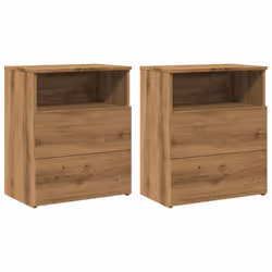 vidaXL Bed Cabinet Bedside Cabinet Storage Cabinet Nightstand Bed Side Table - artisan oak, 2 pcs