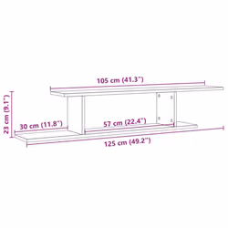 vidaXL Wall-Mounted TV Shelf Floating Wall TV Unit TV Stand Engineered Wood - old wood - Additional view 8