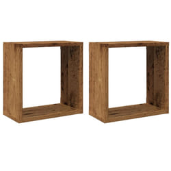 vidaXL Wall Shelves Floating Rack Display Shelf Bookshelf Engineered Wood - old wood, 30 x 15 x 30 cm/ 2 pcs