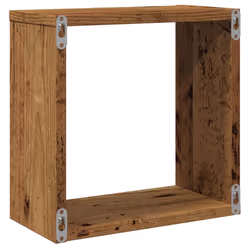 vidaXL Wall Shelves Floating Rack Display Shelf Bookshelf Engineered Wood - old wood, 30 x 15 x 30 cm/ 4 pcs - Additional view 6
