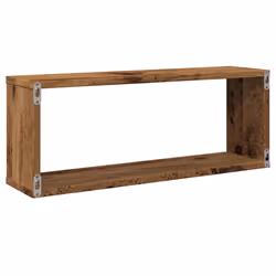 vidaXL Wall Shelves Floating Rack Display Shelf Bookshelf Engineered Wood - old wood, 6 pcs - Additional view 6