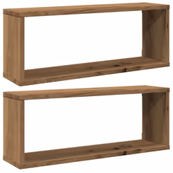 vidaXL Wall Shelves Floating Rack Display Shelf Bookshelf Engineered Wood - artisan oak, 2 pcs