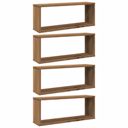 vidaXL Wall Shelves Floating Rack Display Shelf Bookshelf Engineered Wood - artisan oak, 4 pcs