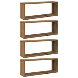 vidaXL Wall Shelves Floating Rack Display Shelf Bookshelf Engineered Wood - artisan oak, 4 pcs