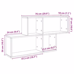 vidaXL Wall Shelf Wall-Mounted Shelf Storage Display Rack Engineered Wood - old wood