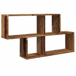 vidaXL Wall Shelf Wall-Mounted Shelf Storage Display Rack Engineered Wood - old wood - Additional view 5