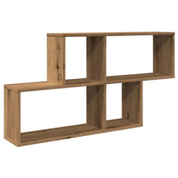 vidaXL Wall Shelf Wall-Mounted Shelf Storage Display Rack Engineered Wood - artisan oak