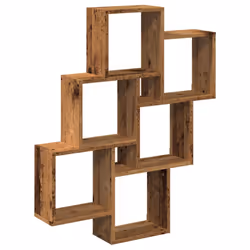 vidaXL Wall Cube Shelf Hanging Wall-Mounted Floating Shelf Engineered Wood - old wood