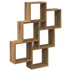 vidaXL Wall Cube Shelf Hanging Wall-Mounted Floating Shelf Engineered Wood - artisan oak