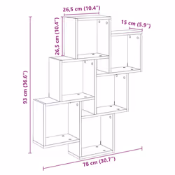 vidaXL Wall Cube Shelf Hanging Wall-Mounted Floating Shelf Engineered Wood - artisan oak