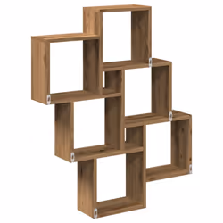 vidaXL Wall Cube Shelf Hanging Wall-Mounted Floating Shelf Engineered Wood - artisan oak - Additional view 5