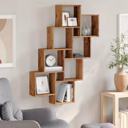 vidaXL Wall Cube Shelf Wall Storage Floating Shelf Old Wood Engineered Wood