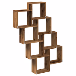 vidaXL Wall Cube Shelf Wall Storage Floating Shelf Old Wood Engineered Wood - Additional view 5