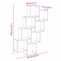 vidaXL Wall Cube Shelf Wall Storage Floating Shelf Old Wood Engineered Wood - Additional view 8