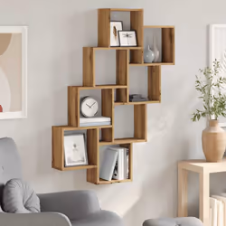 vidaXL Wall Cube Shelf Storage Floating Shelf Artisan Oak Engineered Wood