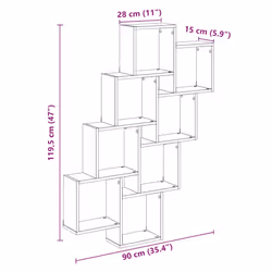 vidaXL Wall Cube Shelf Storage Floating Shelf Artisan Oak Engineered Wood - Additional view 8