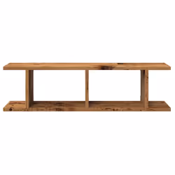 vidaXL 2x Wall Shelf Wall-Mounted Shelf Hanging Floating Shelf Engineered Wood - old wood, 75 x 18 x 20 cm - Additional view 4