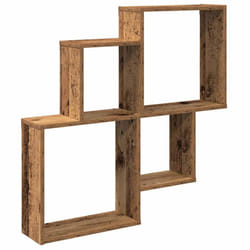 vidaXL Wall Cube Shelf Hanging Wall-Mounted Floating Shelf Engineered Wood - old wood