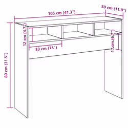 vidaXL Console Table Hallway Accent Couch Table End Side Table Engineered Wood - artisan oak