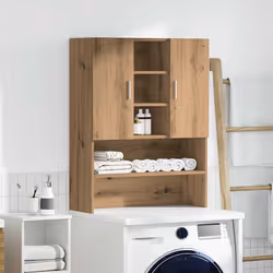 vidaXL Washing Machine Cabinet Bathroom Cupboard Laundry Shelf Storage Rack - artisan oak