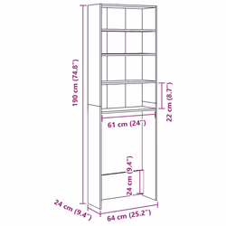 vidaXL Washing Machine Cabinet Laundry Room Rack Storage Washing Cupboard - old wood - Additional view 10
