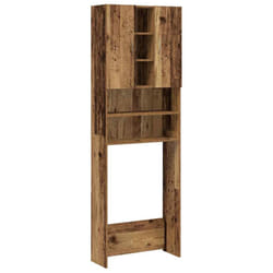 vidaXL Washing Machine Cabinet Bathroom Laundry Room Cupboard Storage Rack - old wood