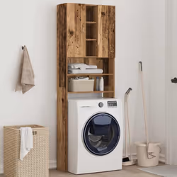 vidaXL Washing Machine Cabinet Bathroom Laundry Room Cupboard Storage Rack - old wood