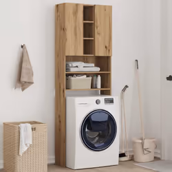 vidaXL Washing Machine Cabinet Bathroom Laundry Room Cupboard Storage Rack - artisan oak