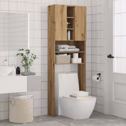 vidaXL Washing Machine Cabinet Bathroom Laundry Room Cupboard Storage Rack - artisan oak - Additional view 5