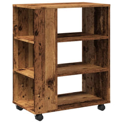 vidaXL Rolling Cabinet Office Side Table Hall Drawer Cabinet Engineered Wood - old wood