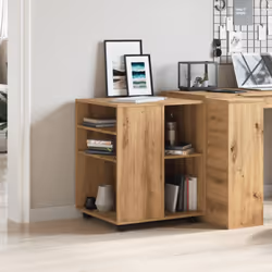 vidaXL Rolling Cabinet Drawer Cabinet Filing Storage Cabinet Engineered Wood - artisan oak