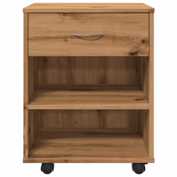 vidaXL Rolling Cabinet Office Side Table Hall Drawer Cabinet Engineered Wood - artisan oak - Additional view 4