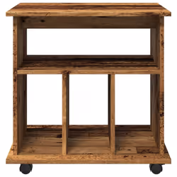 vidaXL Rolling Cabinet Office Side Table Hall Drawer Cabinet Engineered Wood - old wood - Additional view 4