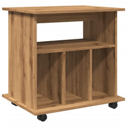 vidaXL Rolling Cabinet Office Side Table Hall Drawer Cabinet Engineered Wood - artisan oak