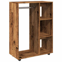 vidaXL Wardrobe Bedroom Rack Closet Clothes Storage Organiser Engineered Wood - old wood