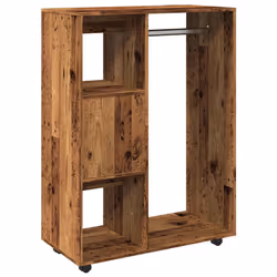 vidaXL Wardrobe Bedroom Rack Closet Clothes Storage Organiser Engineered Wood - old wood - Additional view 6