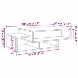 vidaXL Coffee Table Hall End Table Tea Side Table Artisan Oak Engineered Wood - Additional view 8