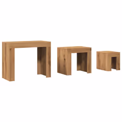 vidaXL Nesting Coffee Tables Hall End Table Side Table Engineered Wood 3 pcs - artisan oak