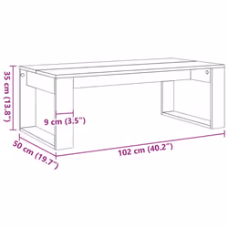 vidaXL Coffee Table Hallway End Table Side Table Artisan Oak Engineered Wood - old wood - Additional view 8